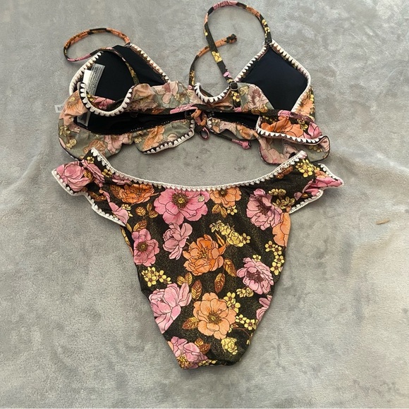 New! Victoria’s Secret floral ruffle triangle bikini 4742 - Picture 8 of 9